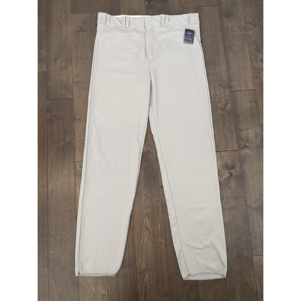 VKM Venus‎ Baseball Pants Adult Size XL Gray Snaps Zipper Stretch Elastic Cuff